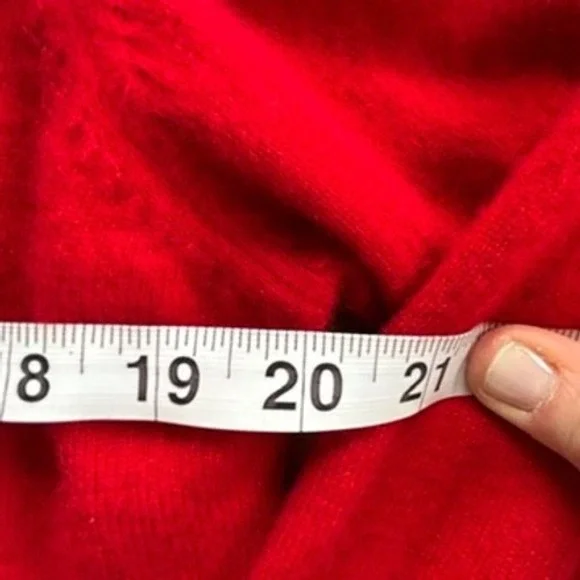 Alan Paine England 100% Cashmere V-Neck Sweater, Red, Size M /42 UK